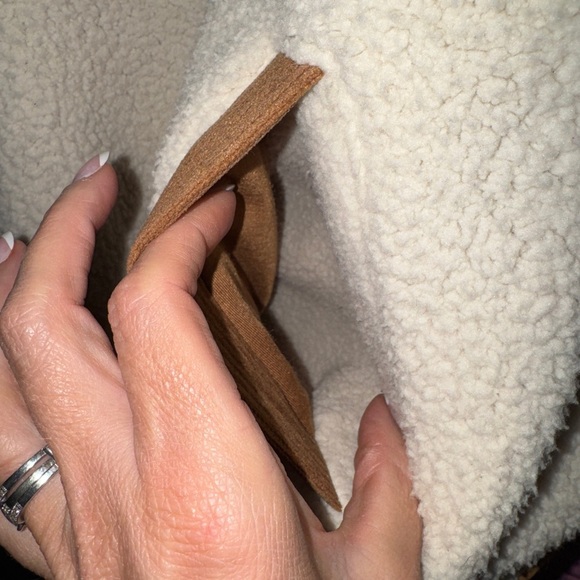 Time and Tru Cream and Brown  Corduroy/Sherpa Jacket - Picture 4 of 5